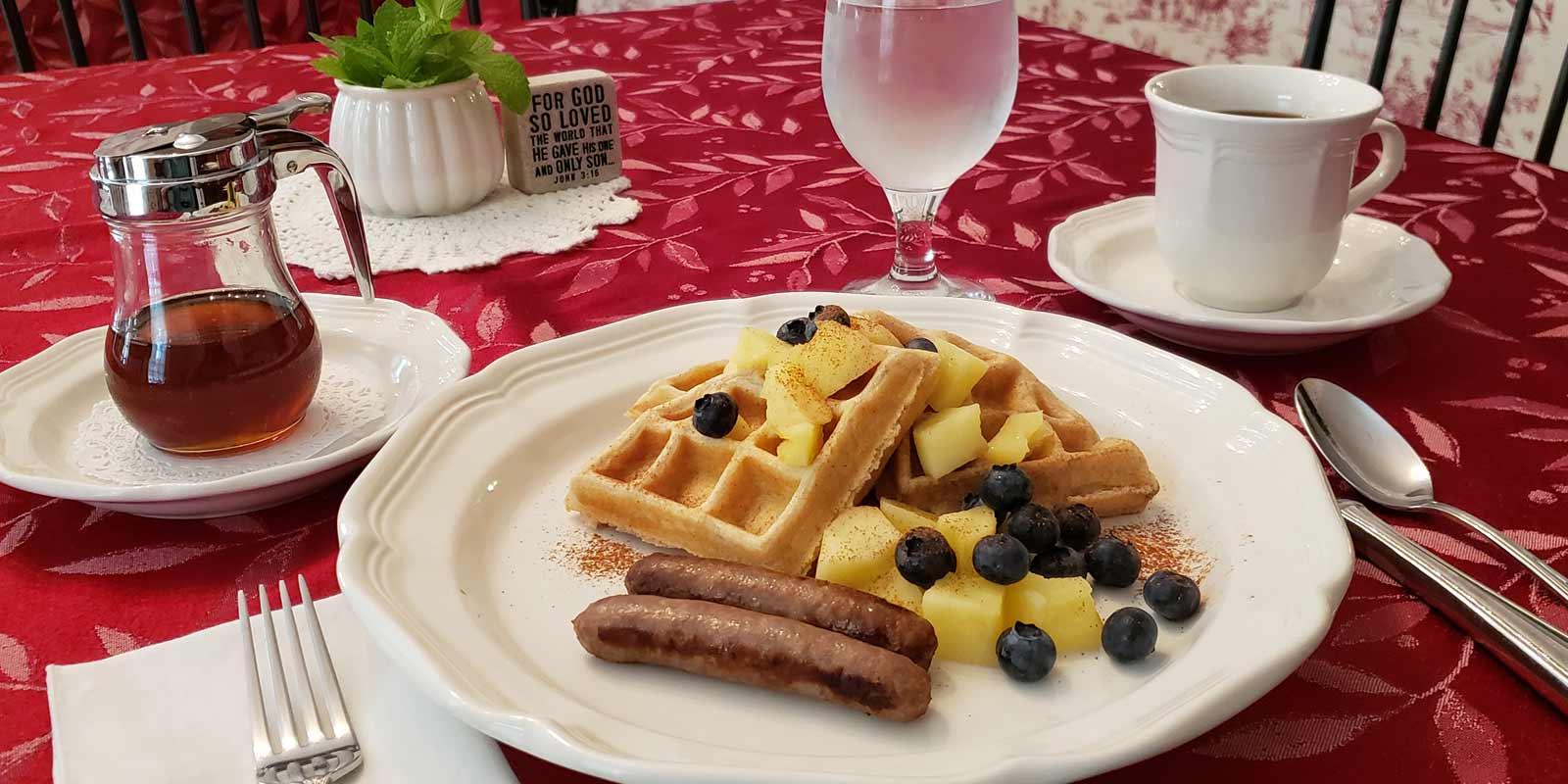 Waffles and fruit